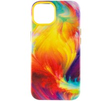 Шкіряний чохол Colour Splash with MagSafe для Apple iPhone 14 (6.1") Yellow / Red