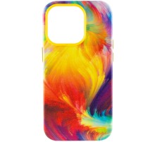 Шкіряний чохол Colour Splash with MagSafe для Apple iPhone 14 Pro Max (6.7") Yellow / Red