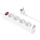 Подовжувач Hoco NS1 Aura PD20W (2USB/1Type-C/4xSocket) White