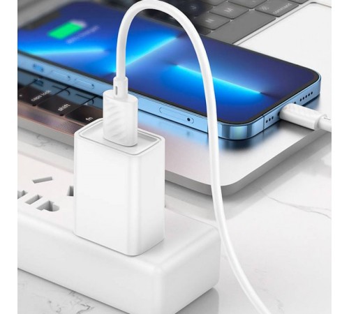 Дата кабель Hoco X88 Gratified USB to Lightning (1m) White Дата кабель Hoco X88 Gratified USB to Lightning (1m) White