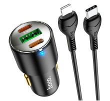 АЗП Hoco NZ6 PD45W (2Type-C/1USB) + Type-C to Lightning Black