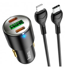 АЗП Hoco NZ6 PD45W (2Type-C/1USB) + Type-C to Lightning Black