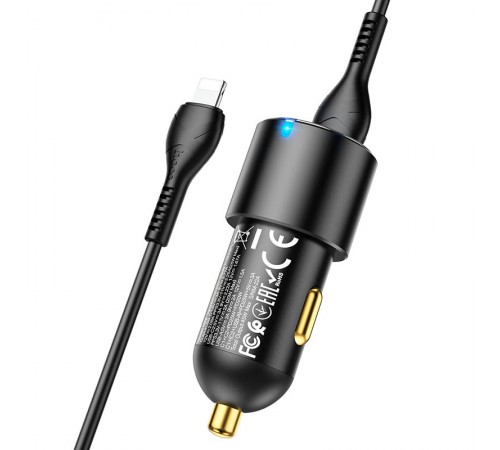 АЗП Hoco NZ6 PD45W (2Type-C/1USB) + Type-C to Lightning Black