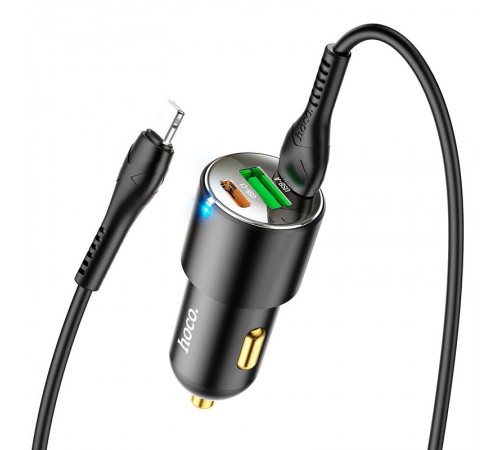 АЗП Hoco NZ6 PD45W (2Type-C/1USB) + Type-C to Lightning Black