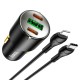АЗП Hoco NZ6 PD45W (2Type-C/1USB) + Type-C to Lightning Black