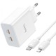 МЗП Hoco C108A PD 35W (2USB-C) + кабель Type-C to Lightning White