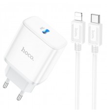 МЗП Hoco C104A PD20W (1USB-C) + кабель Type-C to Lightning White