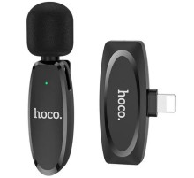 Петличний бездротовий мікрофон Hoco L15 Crystal lightning Black