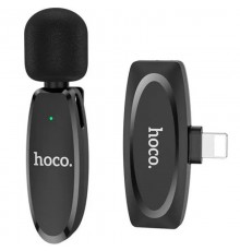 Петличний бездротовий мікрофон Hoco L15 Crystal lightning Black
