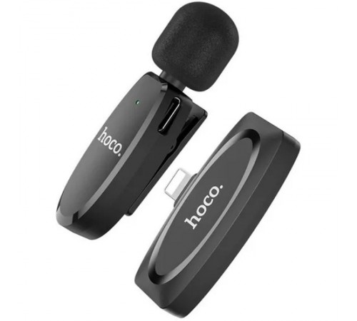 Петличний бездротовий мікрофон Hoco L15 Crystal lightning Black
