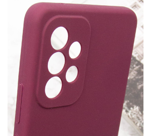 Чохол Silicone Cover Lakshmi Full Camera (AAA) для Samsung Galaxy A53 5G Бордовий / Plum