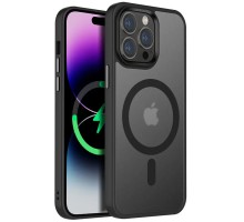 TPU+PC чохол Metal Buttons with MagSafe Colorful для Apple iPhone 14 Pro Max (6.7") Чорний
