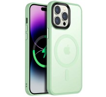TPU+PC чохол Metal Buttons with MagSafe Colorful для Apple iPhone 14 Pro Max (6.7") М'ятний
