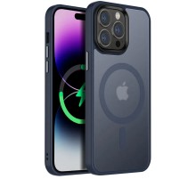 TPU+PC чохол Metal Buttons with MagSafe Colorful для Apple iPhone 14 Pro Max (6.7") Синій