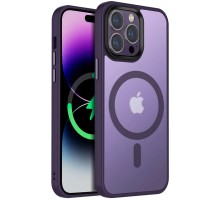 TPU+PC чохол Metal Buttons with MagSafe Colorful для Apple iPhone 14 Pro Max (6.7") Темно-фіолетовий