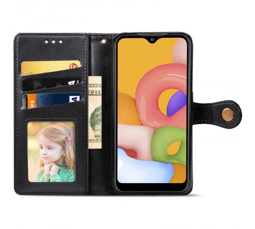 Шкіряний чохол-книжка GETMAN Gallant (PU) для Samsung Galaxy J6+ (2018) (J610F) Чорний