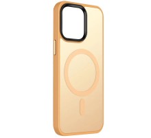 TPU+PC чохол Metal Buttons with MagSafe Colorful для Apple iPhone 13 (6.1") Персиковий