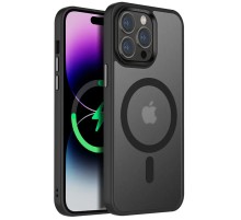 TPU+PC чохол Metal Buttons with MagSafe Colorful для Apple iPhone 13 Pro (6.1") Чорний