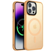 TPU+PC чохол Metal Buttons with MagSafe Colorful для Apple iPhone 13 Pro (6.1") Персиковий