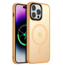 TPU+PC чохол Metal Buttons with MagSafe Colorful для Apple iPhone 13 Pro (6.1") Персиковий