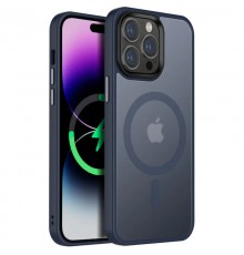 TPU+PC чохол Metal Buttons with MagSafe Colorful для Apple iPhone 13 Pro (6.1") Синій