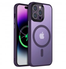 TPU+PC чохол Metal Buttons with MagSafe Colorful для Apple iPhone 13 Pro (6.1") Темно-фіолетовий