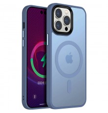 TPU+PC чохол Metal Buttons with MagSafe Colorful для Apple iPhone 13 Pro Max (6.7") Блакитний