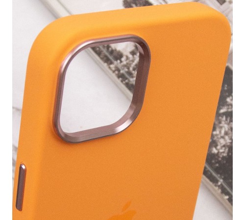 Чохол Silicone Case Metal Buttons (AA) для Apple iPhone 12 Pro / 12 (6.1") Помаранчевий / Marigold Чохол Silicone Case Metal Buttons (AA) для Apple iPhone 12 Pro / 12 (6.1") Помаранчевий / Marigold