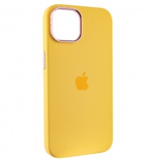 Чохол Silicone Case Metal Buttons (AA) для Apple iPhone 12 Pro / 12 (6.1") Жовтий / Sunglow