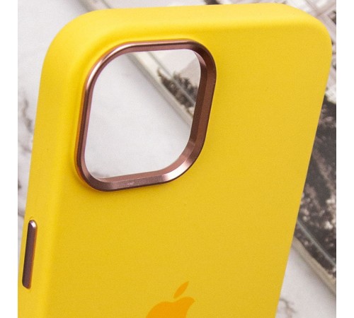 Чохол Silicone Case Metal Buttons (AA) для Apple iPhone 12 Pro / 12 (6.1") Жовтий / Sunglow Чохол Silicone Case Metal Buttons (AA) для Apple iPhone 12 Pro / 12 (6.1") Жовтий / Sunglow