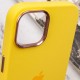 Чохол Silicone Case Metal Buttons (AA) для Apple iPhone 12 Pro / 12 (6.1") Жовтий / Sunglow