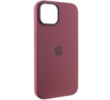 Чохол Silicone Case Metal Buttons (AA) для Apple iPhone 12 Pro Max (6.7") Бордовий / Plum