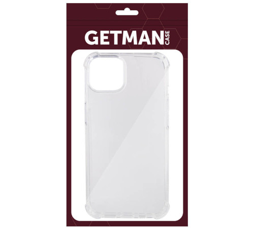 TPU чохол GETMAN Ease logo посилені кути для Apple iPhone 15 (6.1") Безбарвний (прозорий)