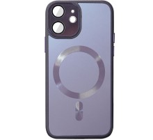 Чохол TPU+Glass Sapphire Midnight with MagSafe для Apple iPhone 12 (6.1") Фіолетовий / Deep Purple