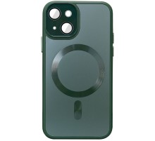 Чохол TPU+Glass Sapphire Midnight with MagSafe для Apple iPhone 14 (6.1") Зелений / Forest green