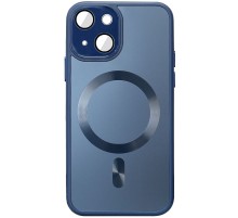 Чохол TPU+Glass Sapphire Midnight with MagSafe для Apple iPhone 14 (6.1") Синій / Deep navy