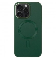 Шкіряний чохол Bonbon Leather Metal Style with MagSafe для Apple iPhone 12 Pro / 12 (6.1") Зелений / Pine green