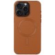 Шкіряний чохол Bonbon Leather Metal Style with MagSafe для Apple iPhone 12 Pro / 12 (6.1") Коричневий / Brown