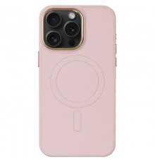 Шкіряний чохол Bonbon Leather Metal Style with MagSafe для Apple iPhone 12 Pro / 12 (6.1") Рожевий / Light pink