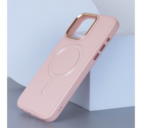 Шкіряний чохол Bonbon Leather Metal Style with MagSafe для Apple iPhone 12 Pro / 12 (6.1") Рожевий / Light pink Шкіряний чохол Bonbon Leather Metal Style with MagSafe для Apple iPhone 12 Pro / 12 (6.1") Рожевий / Light pink