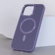 Шкіряний чохол Bonbon Leather Metal Style with MagSafe для Apple iPhone 12 Pro / 12 (6.1") Сірий / Lavender