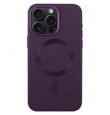 Шкіряний чохол Bonbon Leather Metal Style with MagSafe для Apple iPhone 12 Pro / 12 (6.1") Фіолетовий / Dark Purple