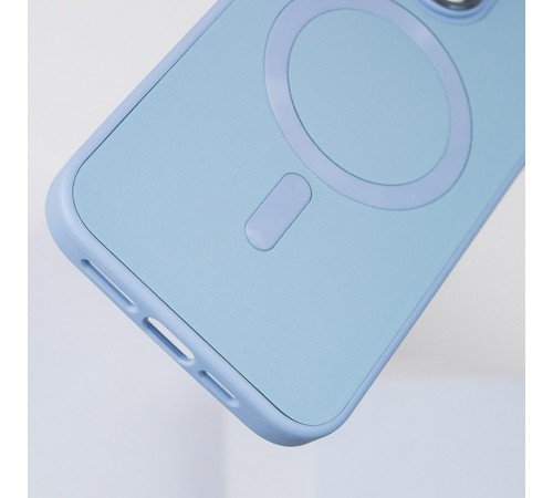 Шкіряний чохол Bonbon Leather Metal Style with MagSafe для Apple iPhone 13 Pro (6.1") Блакитний / Mist blue Шкіряний чохол Bonbon Leather Metal Style with MagSafe для Apple iPhone 13 Pro (6.1") Блакитний / Mist blue