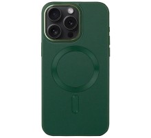 Шкіряний чохол Bonbon Leather Metal Style with MagSafe для Apple iPhone 13 Pro (6.1") Зелений / Pine green