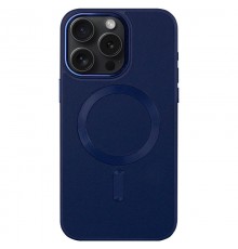 Шкіряний чохол Bonbon Leather Metal Style with MagSafe для Apple iPhone 13 Pro (6.1") Синій / Navy blue