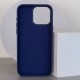 Шкіряний чохол Bonbon Leather Metal Style with MagSafe для Apple iPhone 13 Pro (6.1") Синій / Navy blue
