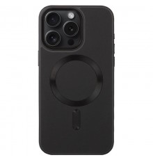 Шкіряний чохол Bonbon Leather Metal Style with MagSafe для Apple iPhone 13 Pro (6.1") Чорний / Black