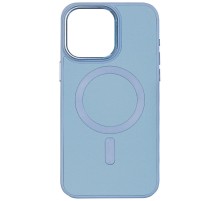 Шкіряний чохол Bonbon Leather Metal Style with MagSafe для Apple iPhone 14 (6.1") Блакитний / Mist blue