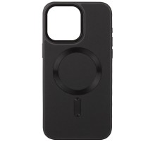 Шкіряний чохол Bonbon Leather Metal Style with MagSafe для Apple iPhone 14 (6.1") Чорний / Black