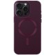 Шкіряний чохол Bonbon Leather Metal Style with MagSafe для Apple iPhone 14 Pro (6.1") Бордовий / Plum